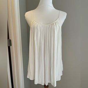 Gap White Sleeveless Babydoll Pleated Top Size Small